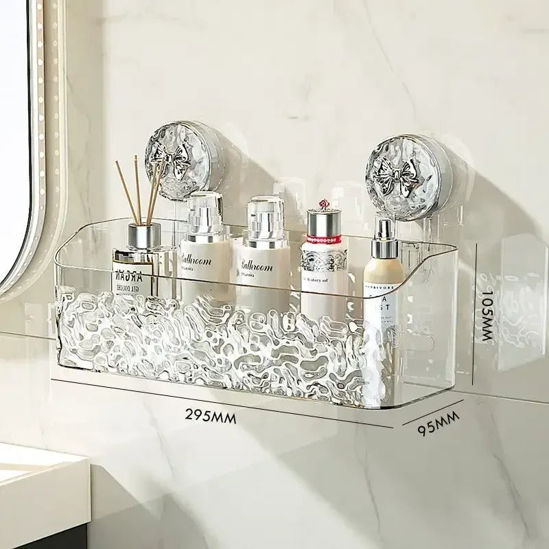 Light Luxury Style Glacier Pattern Suction Cup Shelf 4