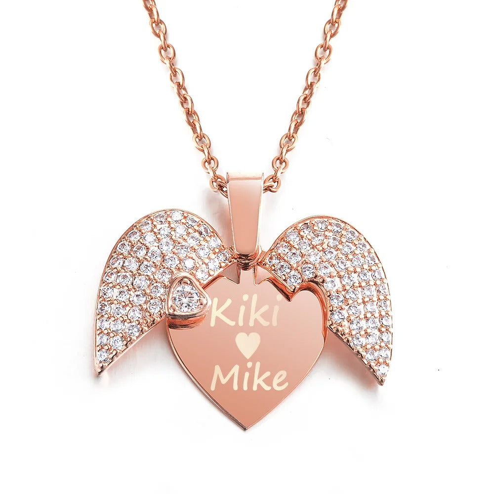 Heavenly Heart Angel Wings Necklace 4
