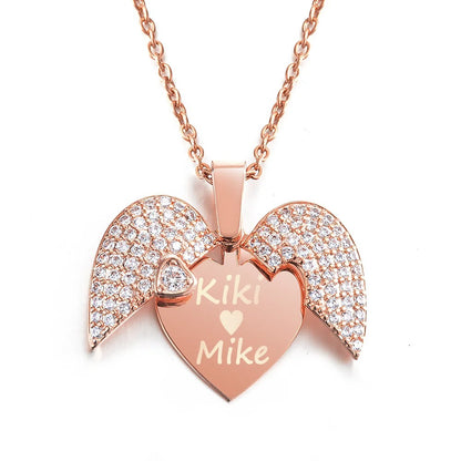 Heavenly Heart Angel Wings Necklace 4