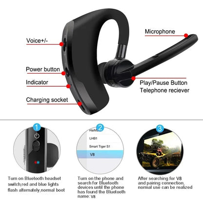 Stereo Wireless Business Bluetooth Headphones 4
