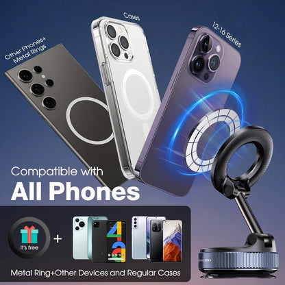 Suction Magsafe Car Phone Mount – 360° Adjustable Holder 4