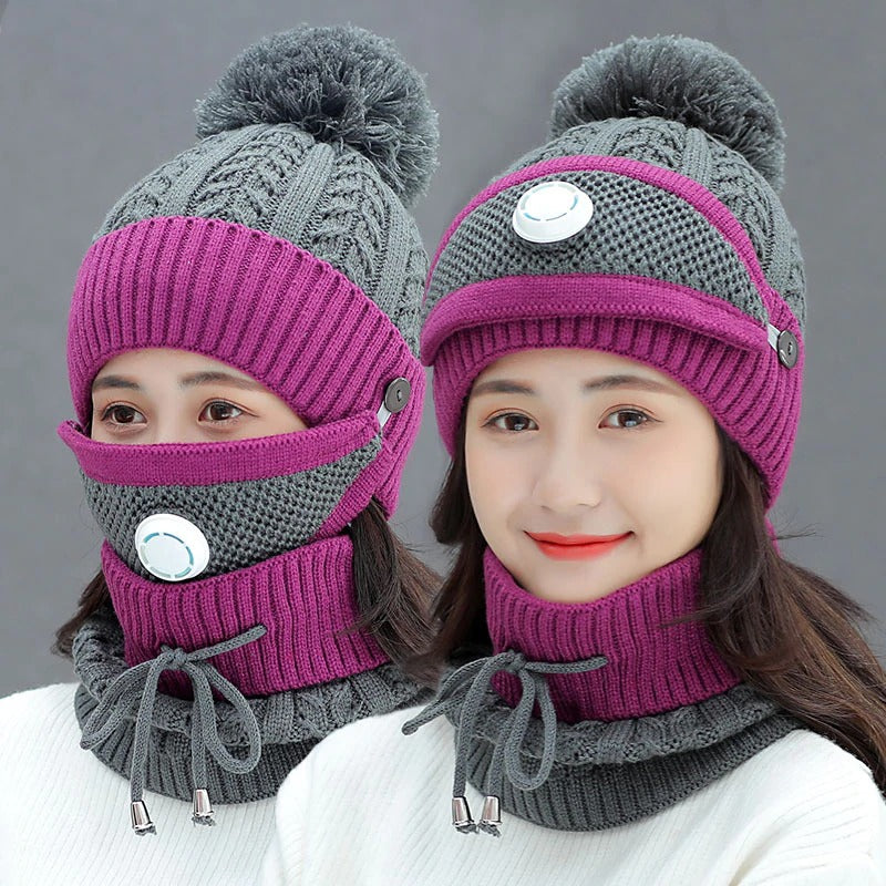 3PCS WOMEN WINTER SCARF SET 4
