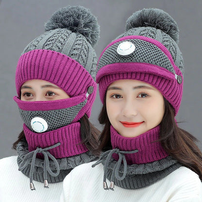 3PCS WOMEN WINTER SCARF SET 4