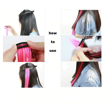 Colorful pieces of wigs 7Psc 4