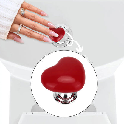 Heart-Shaped Toilet Flush Button Cover 4
