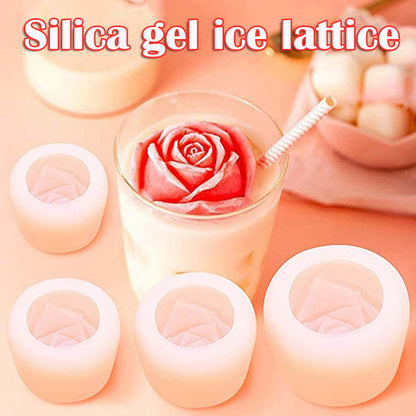 3D Silicone Rose Shape Ice Cube Maker 4