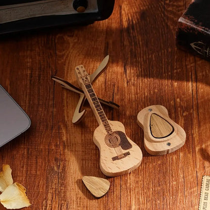 Wooden Acoustic Guitar Pick Box 4