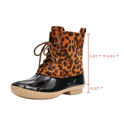 Women Waterproof Lace Up Duck Boots 4