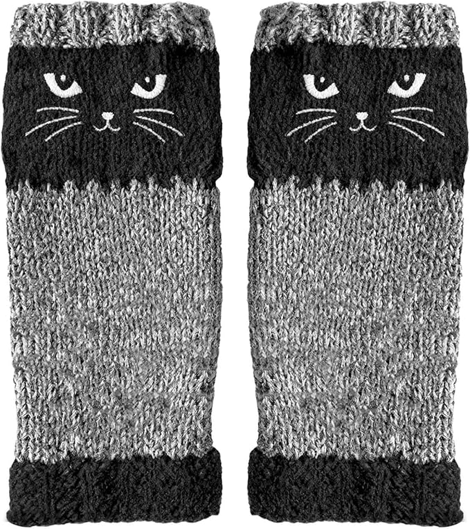 Cozy Cat Knit Fingerless Hand Warmers 4