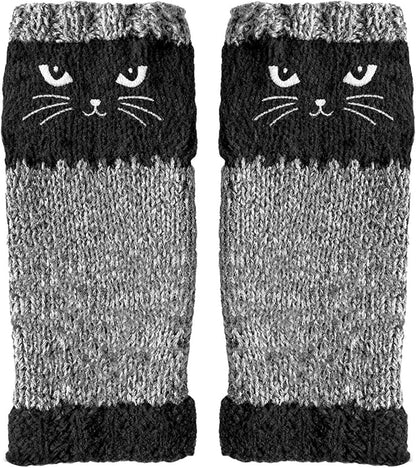 Cozy Cat Knit Fingerless Hand Warmers 4