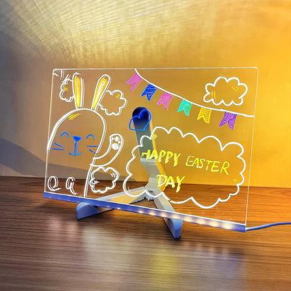 LED Acrylic Message Board – Erasable Glowing Memo Night Light with USB Power 4