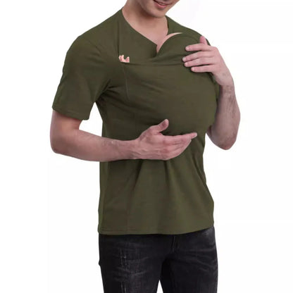 Men's Baby Carrier Safety Kangaroo Pocket Shirt 4