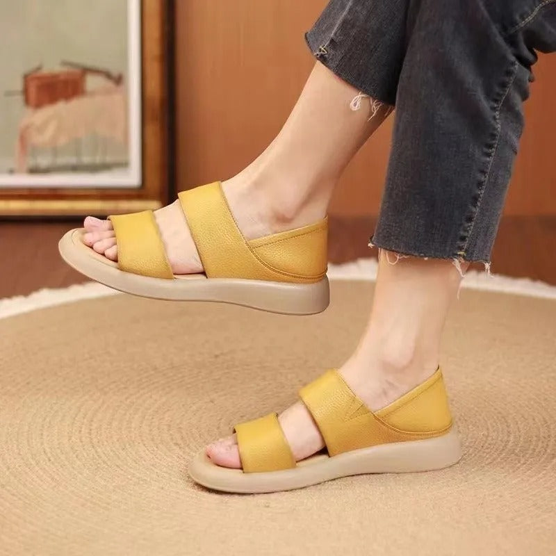 Thick Sole Women's Stylish Genuine Leather Sandals 4