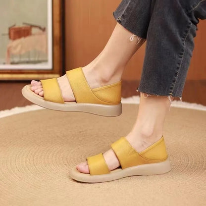 Thick Sole Women's Stylish Genuine Leather Sandals 4