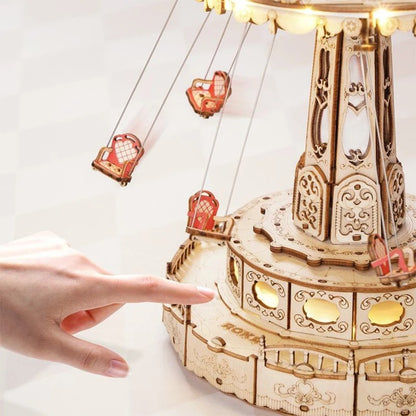 Swing Ride DIY Music Box 3D Wooden Puzzle 4