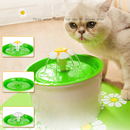 1.6L Flower Style Pet Water Drinking Fountain 4