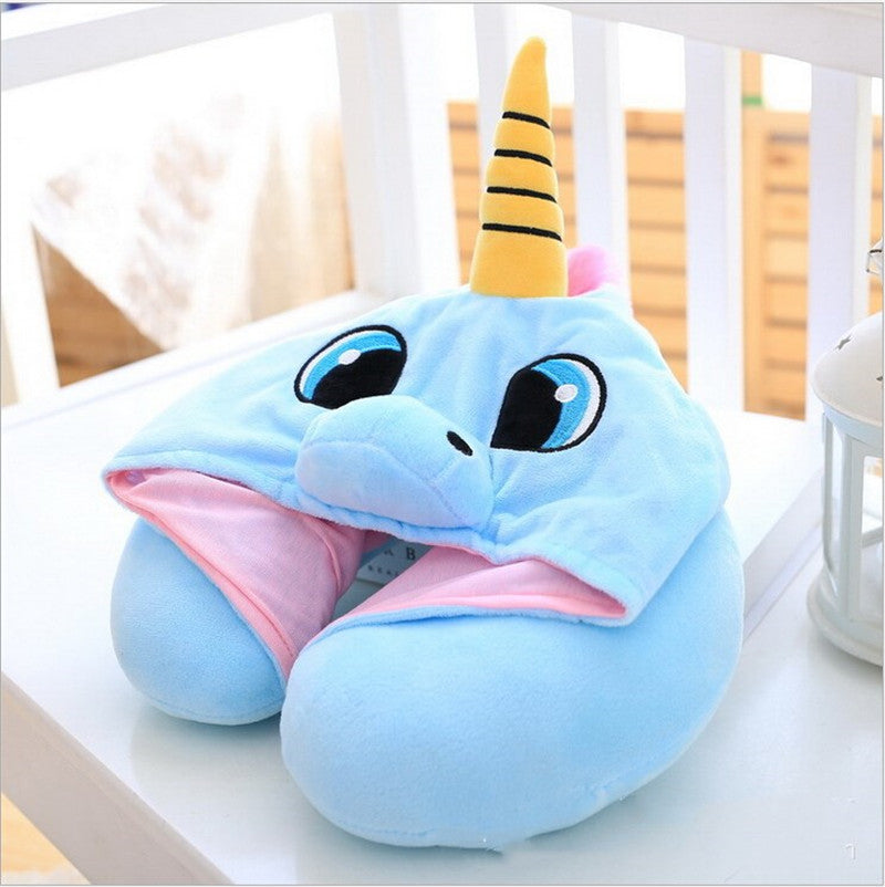 HOODED UNICORN TRAVEL PILLOW 4
