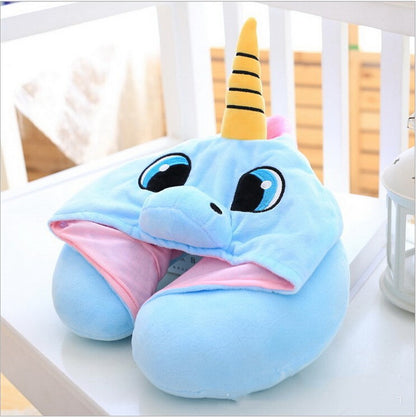HOODED UNICORN TRAVEL PILLOW 4