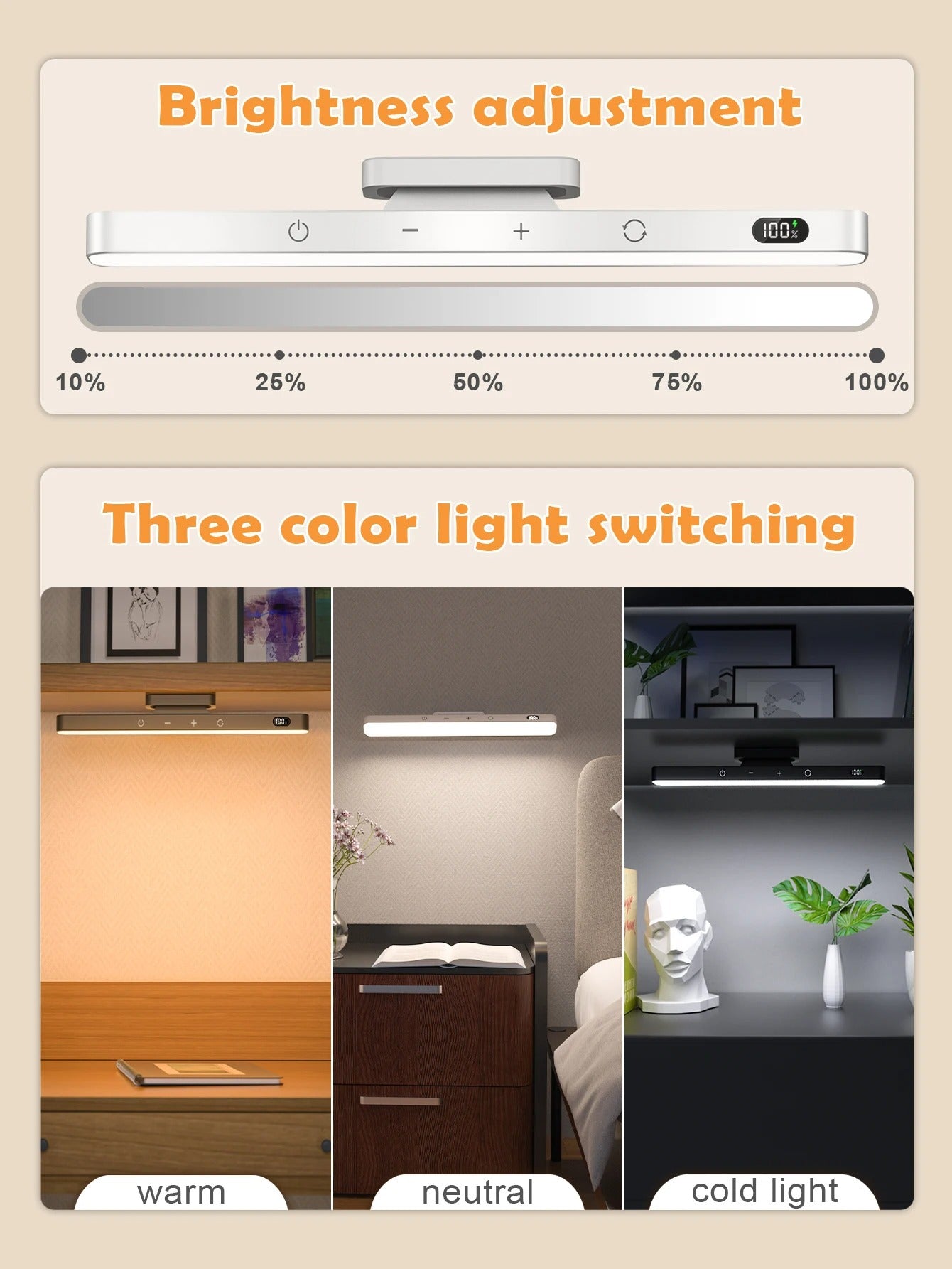 Magnetic Rechargeable Long Battery Life Touch Lamp 4