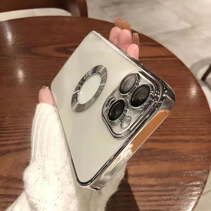 Clean Lens Luxury Transparent Plating Logo  iPhone Case 4