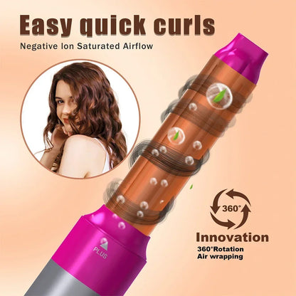 All in 1 Hair Styling Set – Hair Dryer, Straightener, Curling Iron & Hot Air Brush Combo 5 Pcs Set 4
