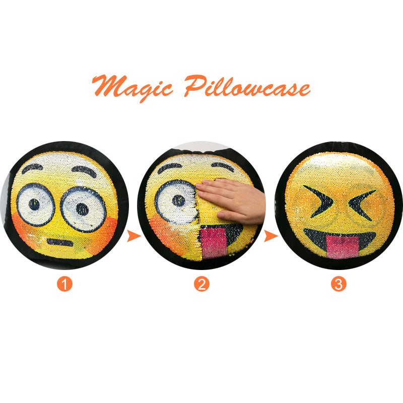 Awesome Changing Face Emoji Sequin Pillow 4