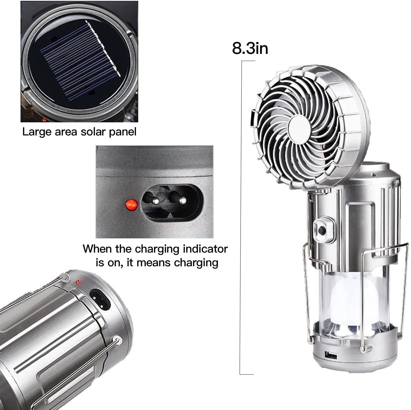 6 in 1 Portable Outdoor LED Camping Lantern With Fan 4