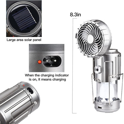 6 in 1 Portable Outdoor LED Camping Lantern With Fan 4