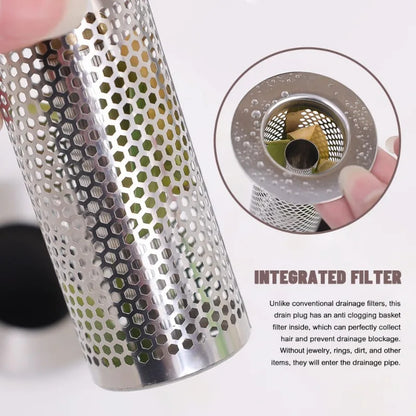 Anti Odor Stainless Steel Pop Up Sink Drain Filter 4