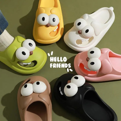 Funny Big Eyes Tongue Kiss Slippers 4