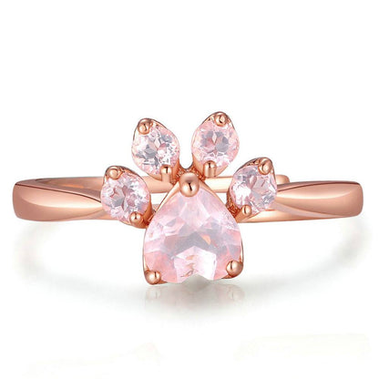 CAT PAW ROSE QUARTZ RING 4
