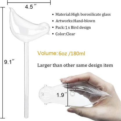 Bird Shaped Plant Self Watering Glass Globes 4