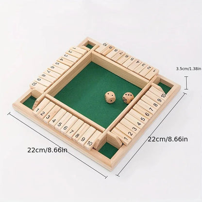 Shut The Box - Wooden Dice Board Family Game 4