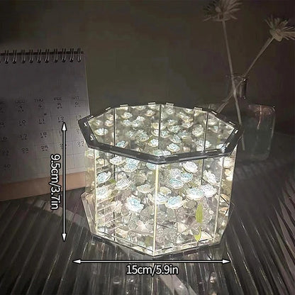 DIY Flowers Mirror Cube Lamp 4