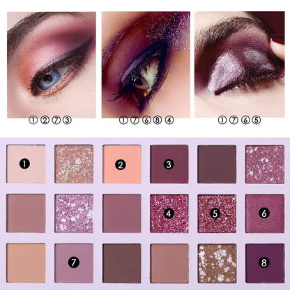Glitter Matte Nude Eye Shadow 18 Color-Aromas Palette 4