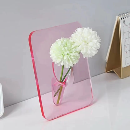 Photo Frame Shaped Clear Acrylic Flower Vase 4