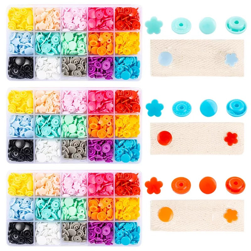 Metal Snaps Buttons with Fastener Pliers Press Kit-200Set 4