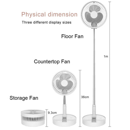 Telescopic Folding USB Charging Fan 4