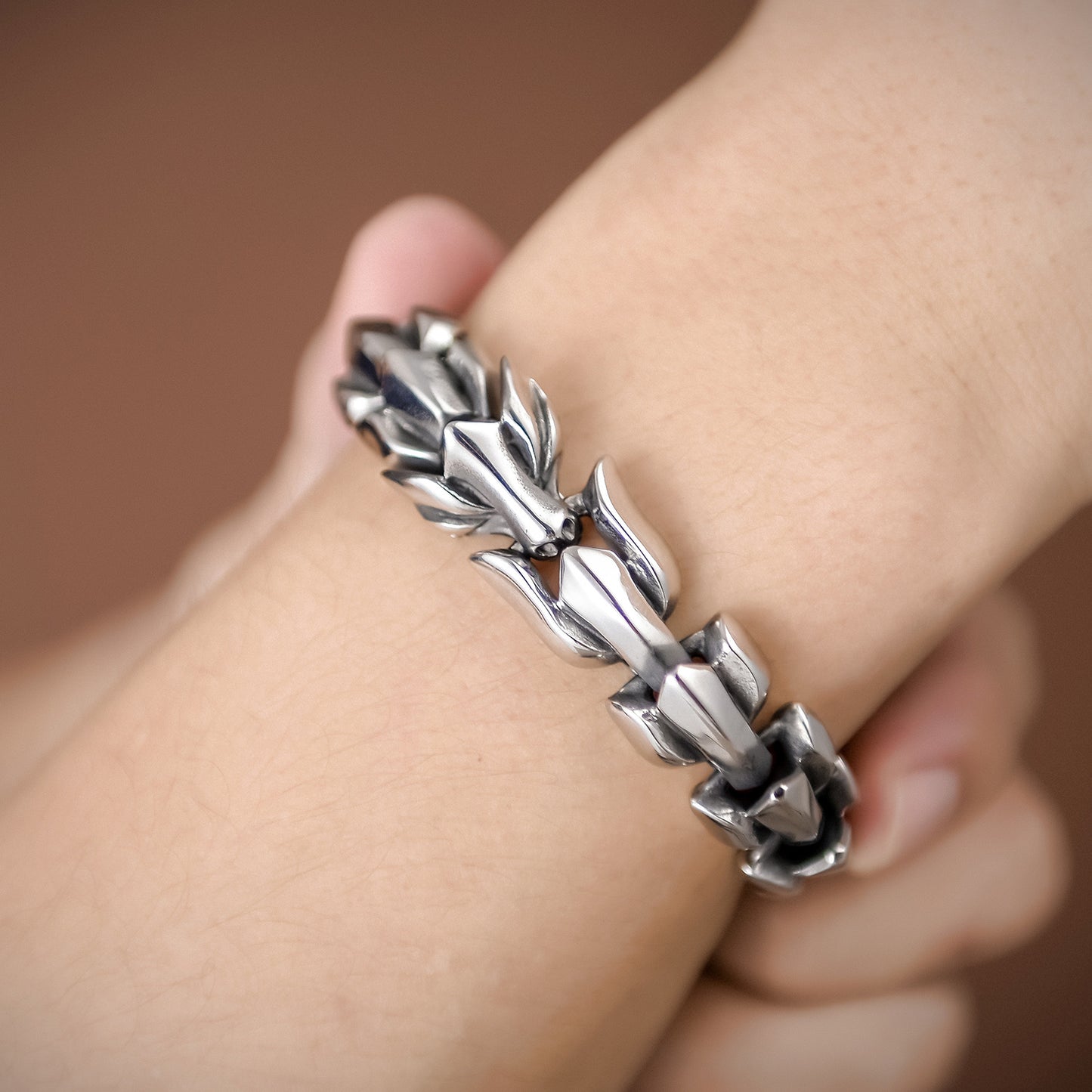 Mens Viking Dragon Keel Chain Link Bracelet 4