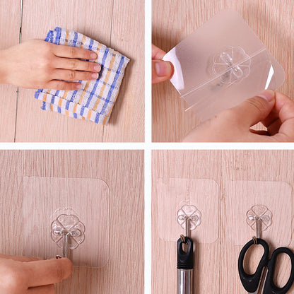 (8 Pack) Transparent Super Suction Wall Hooks 4