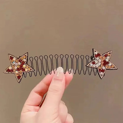 Star Rhinestone Broken Hair Comb-4PCS 4