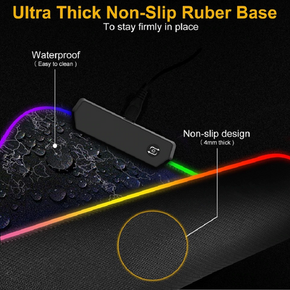 Premium XL Extended LED Mouse Pad - World Map 4