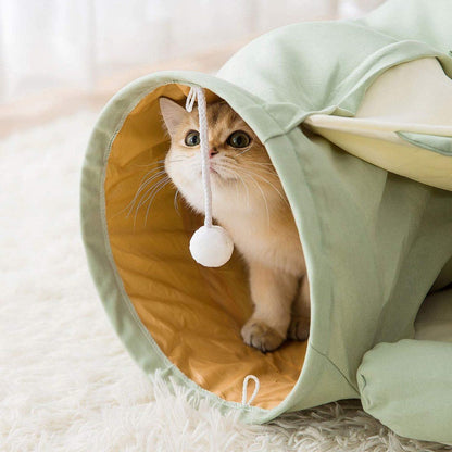 Cat Bed Pet Tent 2 Holes Tunnel 4