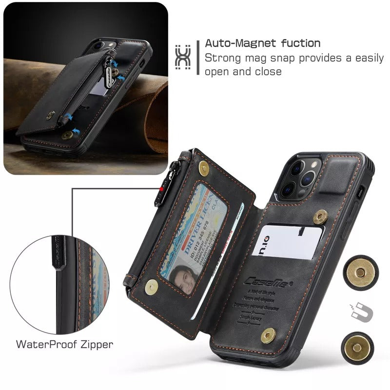 Luxury Genuine Leather Phone Wallet Case 4