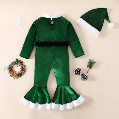 Little Girl Christmas Theme Holiday Bell Set 3