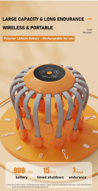 Migraine Head Massager – 360° Octopus Head Relaxation Device with 5 Modes 4