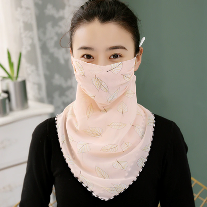 Woman Lightweight Sun Protection Silk Scarf & Face Mask 4