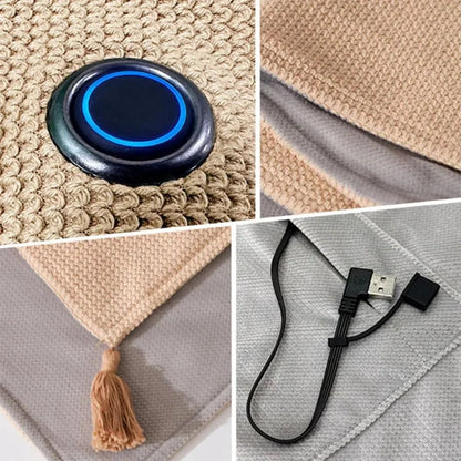 Portable Electric Heated Soft Zipper Shawl Blanket 4