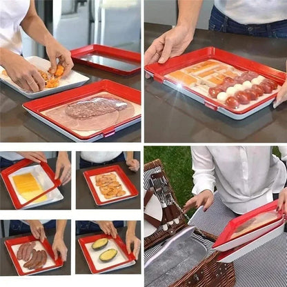 Stackable Silicone Food Storage Trays-2PCS 4