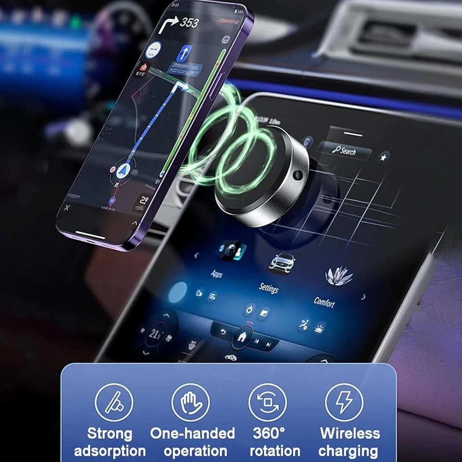 Dual Suction Cup Magnetic Phone Holder 4